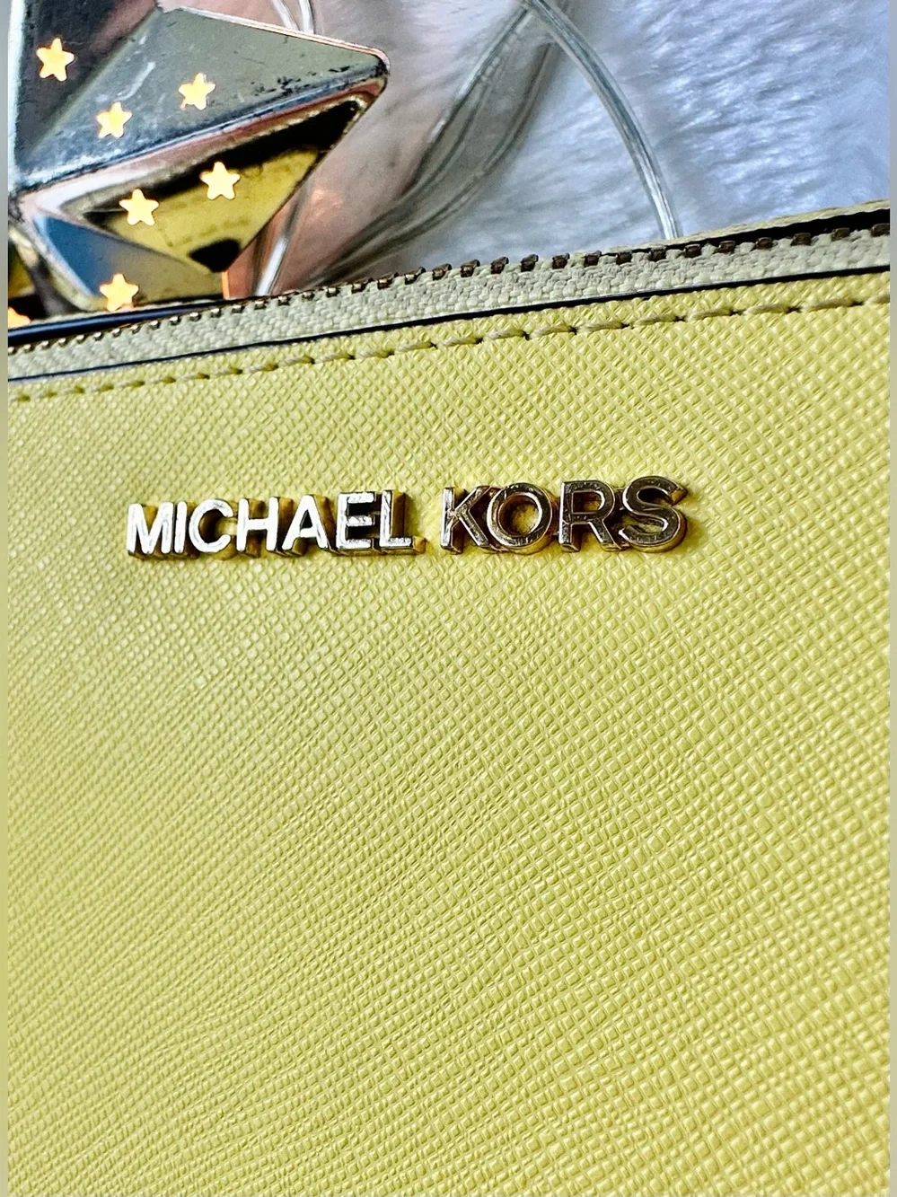 Michael Kors Lg. Jet Set Double Zip Saffiano Leather Wristlet/Clutch